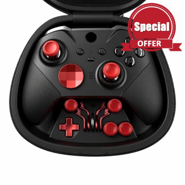 KanKanGou DIY Customised Elite Series 2 Controller Compatible for Xbox Elite Series 2 Controller-Black&Red