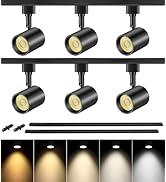 VANoopee 5-Color 6-Light LED Track Lighting Kit with 6.6FT H Type Track Lighting Rail, LED Track ...