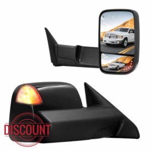 Sanooer Towing Mirrors Painted Black Compatible with 2009-2018 Dodge Ram 1500