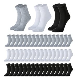 Sophproton 120 Pairs Mens Quarter Ankle Socks Athletic Moisture Casual Sports Socks Bulk Pack for Homeless Unisex Men Wome