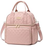 AIJIEKE Lunch Bag for Women, Work Lunch Box Insulated Lunch Bag, Double Deck Lunch Bag, Large Lea...