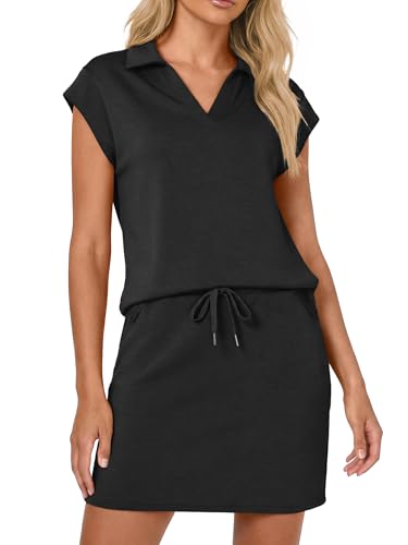 Casly Lamiit Womens Two Piece Skirt Sets Casual Cap Sleeve Lapel V Neck Tops Summer Travel Outfits Short Tennis Skort Se
