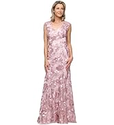 Alex Evenings Womens Wedding Guest Dress with V-Neck Stretch Sequin Bodice and Empire Waist