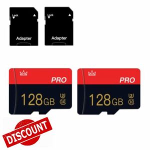 2 Pack Micro Memory Card 128GB Class 10 with Adapter High Speed Memory Card for Tablet