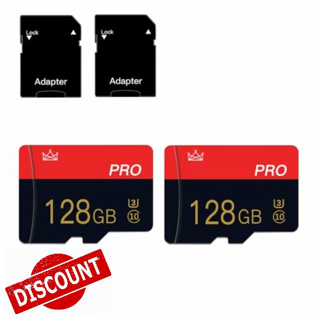 2 Pack Micro Memory Card 128GB Class 10 with Adapter High Speed Memory Card for Tablet