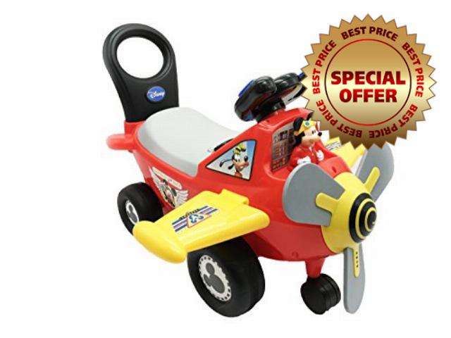 Kiddieland Disney Mickey Mouse Plane Ride-On for Toddlers with Lights & Sounds