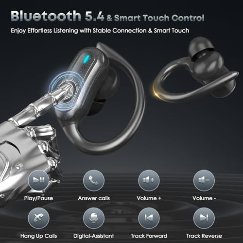 Fast Charging and Comfort Fit Ear Buds for Fitness/Sports/Workouts/Travel Black