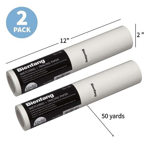 12 Inches x 50 Yards (2-Pack) - for Drawing