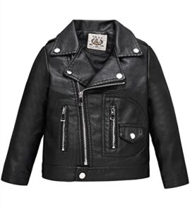 LOKTARC Boys Girls Faux Leather Jacket for Kids Motorcycle Biker Leather Jackets