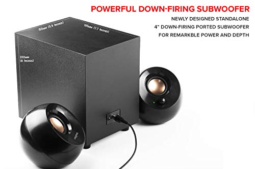 Up to 8W RMS Total Power for Computer PCs and Laptops (Black)