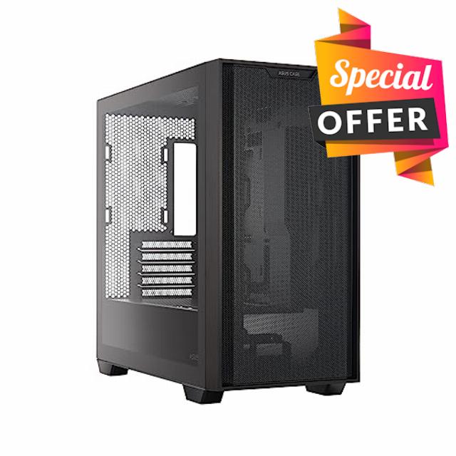 ASUS A21 Black Micro ATX PC Case Supports BTF Hidden Connector Technology