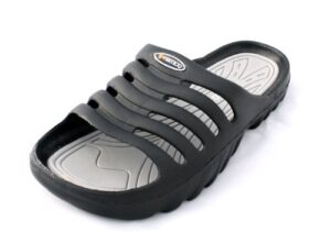 Vertico - Shower Sandals | Slide-On and Comfortable Pool-Side Shoes - Black & Grey