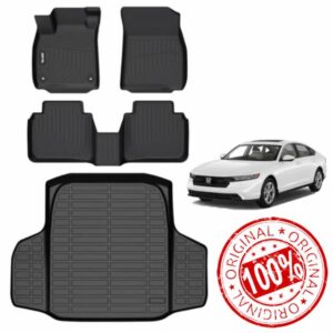 AIPOIL® Floor Mats & Cargo Liner Set for 2023 2024 2025 2026 Honda Accord & Accord Hybrid All Weather Protection TPE Anti-Slip Automotive Full Set Custom Car Mats Accessories - Black