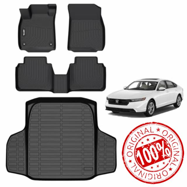 AIPOIL® Floor Mats & Cargo Liner Set for 2023 2024 2025 2026 Honda Accord & Accord Hybrid All Weather Protection TPE Anti-Slip Automotive Full Set Custom Car Mats Accessories - Black