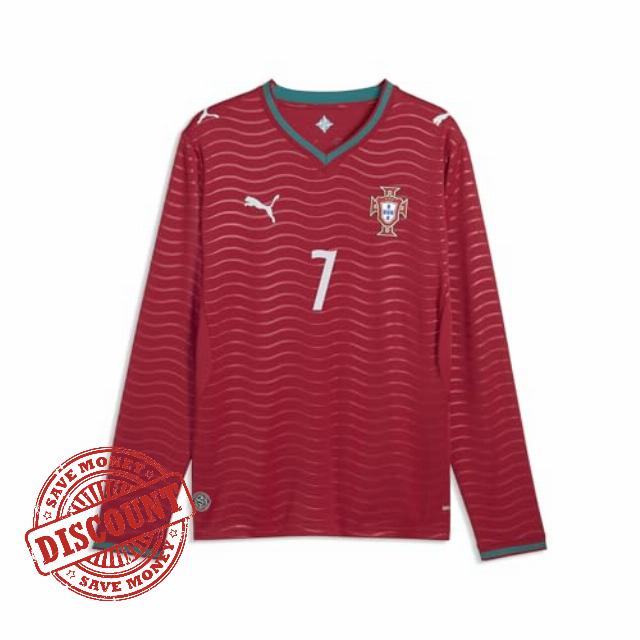 PUMA Mens Portugal Crew Neck Long Sleeve Home Player Jersey Replica Casual