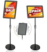 AceShow Floor Standing Sign Holder 8.5 x 11 Inch, Adjustable Sign Holder Stand for Display, Both ...