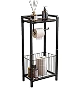 DEILALY Rolling Cart with Wheels, Slim Narrow Side Table with Storage Basket, Metal Mobile End Ta...