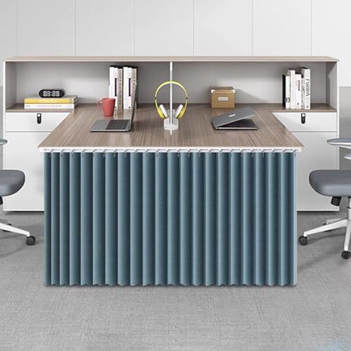 Desk Skirt Self Adhesive Privacy Divider with Sliding Rod