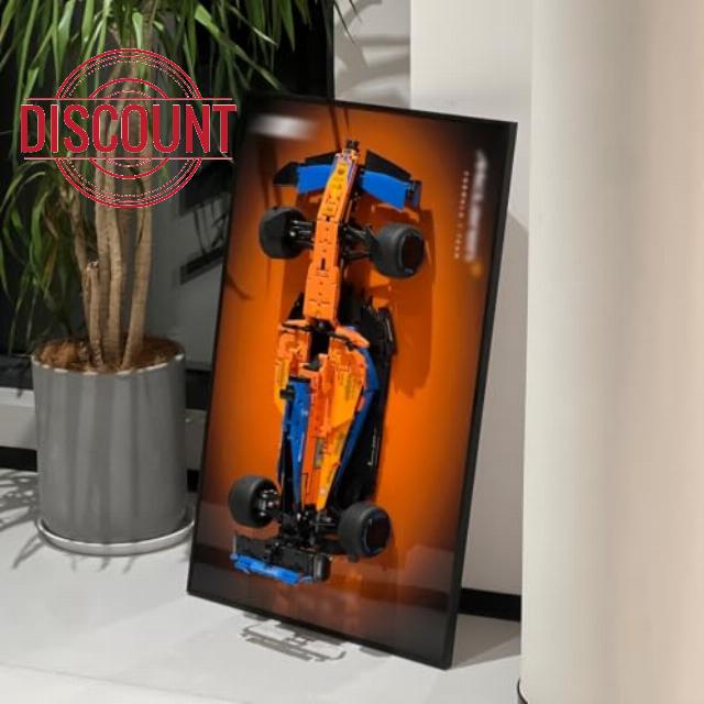 iLuane Display Wallboard for LEGO 42141 Technic McLaren 2022 Replica Model Car Building Sets
