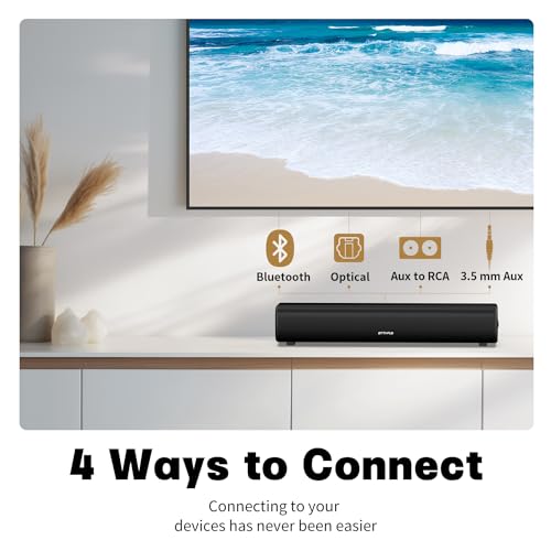 Wall Mountable TV Speakers with Bluetooth/Optical/3.5MM AUX for Gaming/PC/Projecto