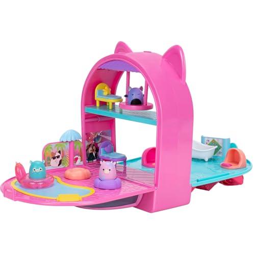 Squish-a-longs Party Pack On-the-Go Playset - Series 1 - Three 1” Mini-Squish with 9 Furnishings - Collect