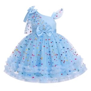 OBEEII Toddler Baby Girls Pageant Dress Sequins Heart Tulle Tutu Dress Flower Wedding Princess Birthday Party Prom Gow