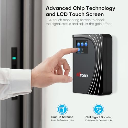 000 Sq Ft Signal Booster 4G LTE Compatible 5G with LCD Touch Screen 70dB Gain for All U.S. Carriers Verizon