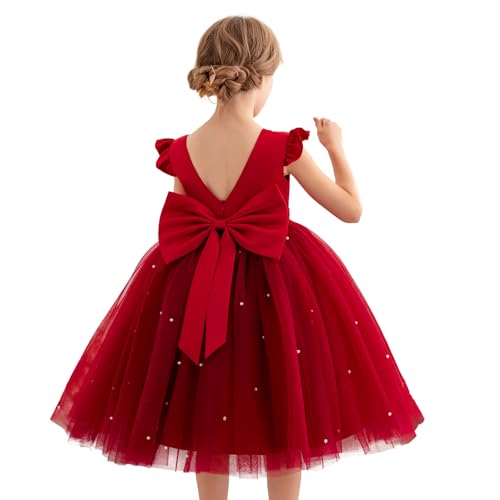 KAQININI Flower Girl Dress Wedding Guest Ruffle Tulle Satin Party Birthday Princess Dresses Pageant Gown Kids Sho