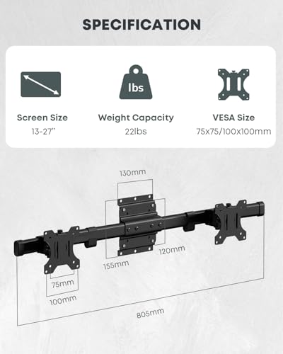VESA 75x75/100x100mm