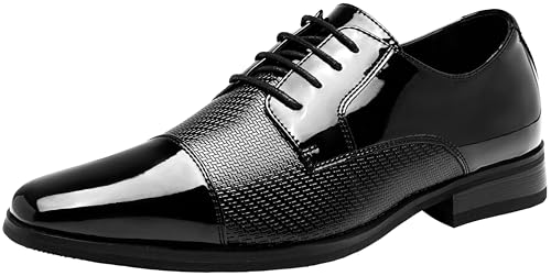 Jousen Mens Dress Shoes Tuxedo Patent Oxford Classic Comfortable Dress Shoes for Me