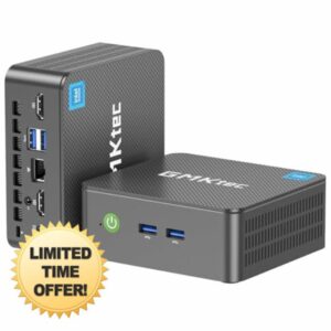 GMKtec Mini PC Computers Intel N95 Processor (Turbo 3.4GHz) 8GB DDR4 256GB SSD Desktop Computer 4K Dual HDMI Display/3x USB3.2/WiFi 5 BT5.0/RJ45 Ethernet Nucbox G3S