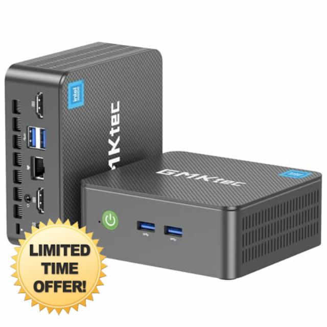 GMKtec Mini PC Computers Intel N95 Processor (Turbo 3.4GHz) 8GB DDR4 256GB SSD Desktop Computer 4K Dual HDMI Display/3x USB3.2/WiFi 5 BT5.0/RJ45 Ethernet Nucbox G3S
