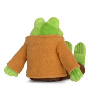 Soft 12 Inch Frog Plush with Removable Jacket and Corduroy Pants