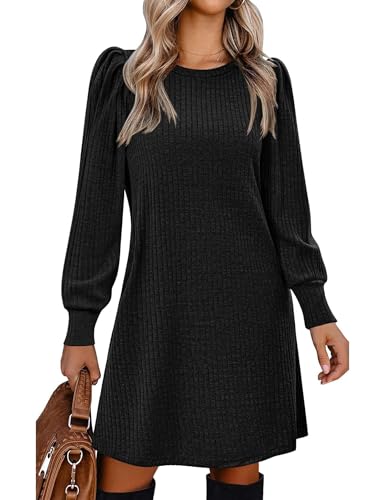 Zeagoo Women Fall Winter Dress Knitted Pullover Dresses