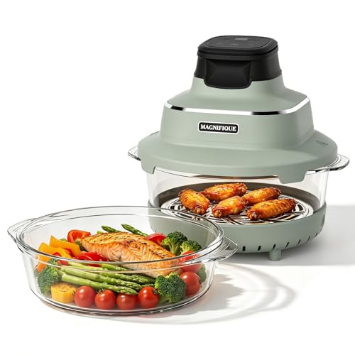 Non Toxic Air Fryer with 4.5QT & 2.5QT Glass Pots