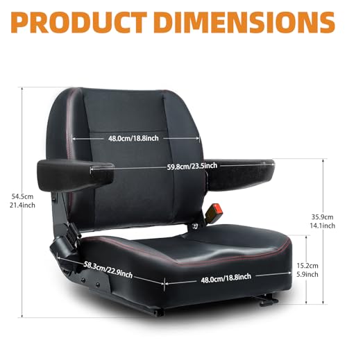 Fold Down Tractor Seat with Adjustment Armrest