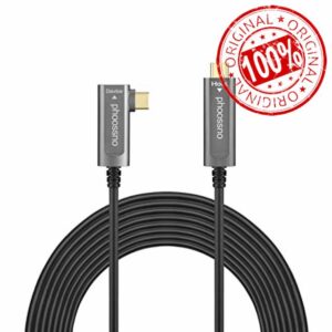 phoossno USB C to C Fiber Optical Cable USB 3.1Type C Angle Cable 10Gbps 33FT Compatible with Microsoft Azure Logitech Camera Aver &Vaddio & Barco ClickShare Touch Screen Kinect Intel RealSense