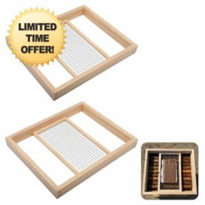 Cinnvoice 2 Pcs 10 Frame Beehive Candy Board Feeder Assembled Pollen Patty and Sugar Brick Internal Feeder Tray Bee Sugar Hive Top Board for Hive Cover Beekeeping Overwintering Supplies