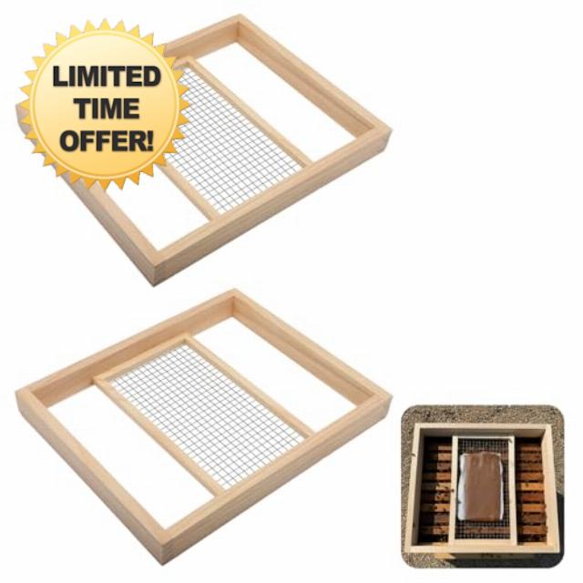 Cinnvoice 2 Pcs 10 Frame Beehive Candy Board Feeder Assembled Pollen Patty and Sugar Brick Internal Feeder Tray Bee Sugar Hive Top Board for Hive Cover Beekeeping Overwintering Supplies