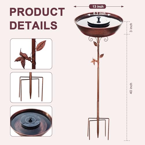 Metal Stand with Leaf and Hummingbird Design