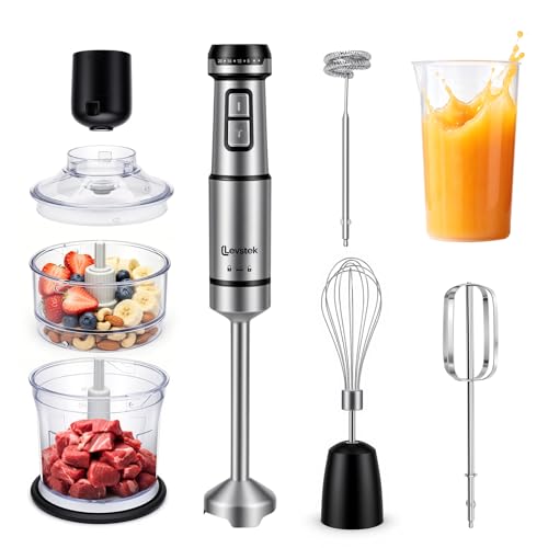 1200W 20-Speed Stainless Steel Stick Blender with 7 Accessories
