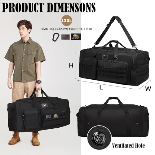 Heavy Duty Large Duffle Bag for Travel with Shoe Compartment