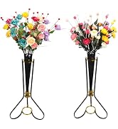 COPREE Long Stem Artificial Flowers with Tall Floor Vases, Fake Flower Plant for Indoor Outdoor W...