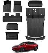 Foronetry Floor Mats for 2021-2024 Tesla Model Y, 9PCS All Weather Full Set Cargo Liners Accessor...