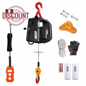 3-in-1 Electric Hoist Winch 1500W Portable Power Electric Winch 110 Volt 16 ft/min 25ft Lifting Height with 1100Lbs Loading Capacity for Superior Lifting & Pulling