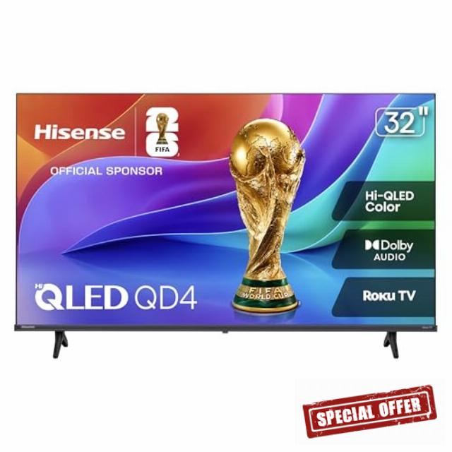 Hisense 32-Inch Class QD4SR Series Hi-QLED HD Smart Roku TV (32QD4HSR