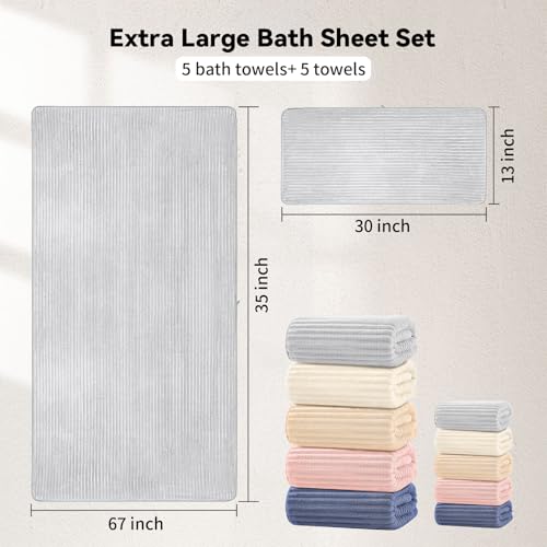 Absorbent Bathroom Towels for Home Spa (Light color)