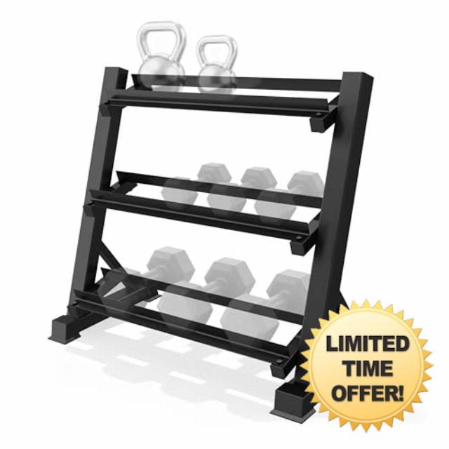 Zlinke 3-Tier Dumbbell Rack Multilevel Weight Storage Organizer for Home Gym