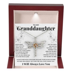 OC9 Gifts Granddaughter Necklace Gift from Grandma or Grandpa with Message Card and Gift Box for Birthday
