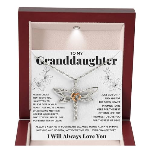 OC9 Gifts Granddaughter Necklace Gift from Grandma or Grandpa with Message Card and Gift Box for Birthday